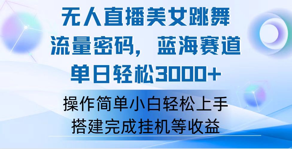 快手无人直播美女跳舞，轻松日入3000+，流量密码，蓝海赛道，上手简单…-副业网