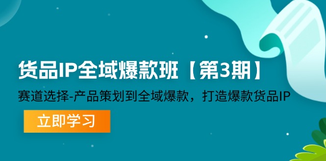 货品-IP全域爆款班【第3期】赛道选择-产品策划到全域爆款,打造爆款货品IP-副业网
