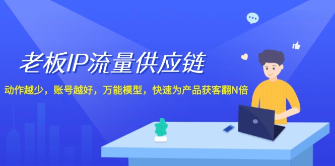 老板 IP流量 供应链，动作越少，账号越好，万能模型，快速为产品获客翻N倍-副业网