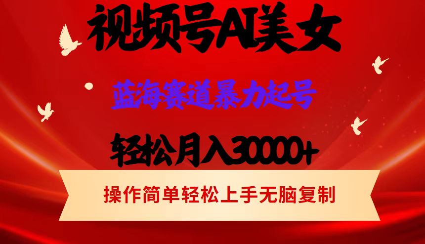 视频号AI美女跳舞，轻松月入30000+，蓝海赛道，流量池巨大，起号猛，当…-副业网