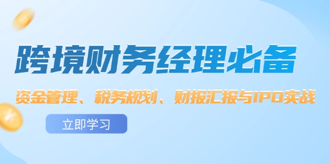 跨境 财务经理必备：资金管理、税务规划、财报汇报与IPO实战-副业网