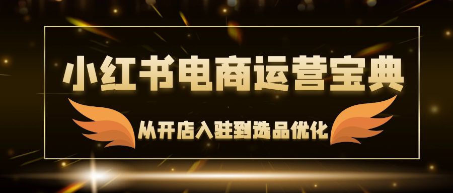 小红书电商运营宝典：从开店入驻到选品优化，一站式解决你的电商难题-副业网