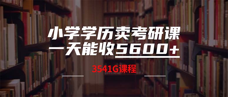 小学学历卖考研课程，一天收5600-副业网