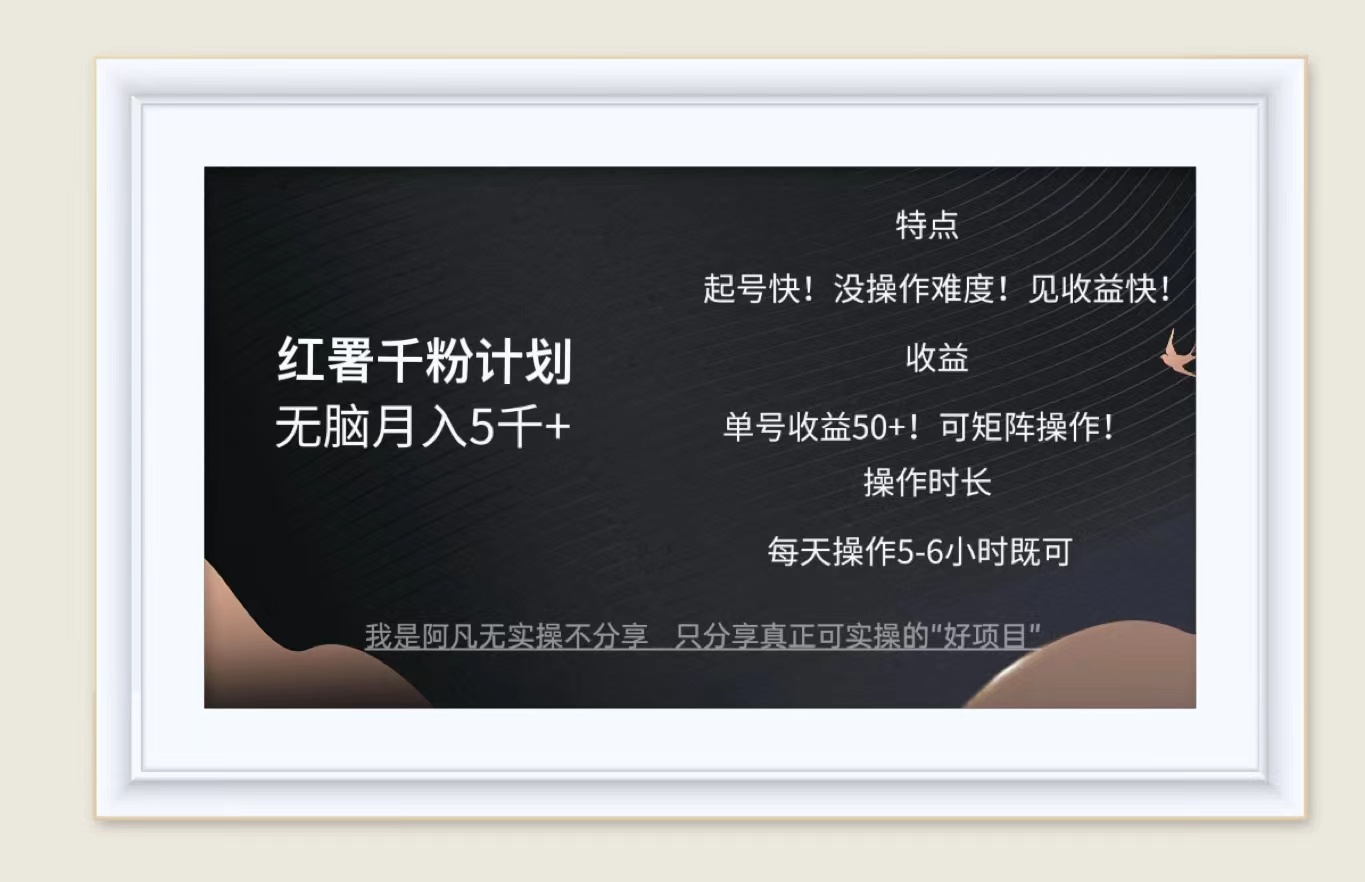 红薯千粉计划无脑月入5千+！既做既赚！-副业网