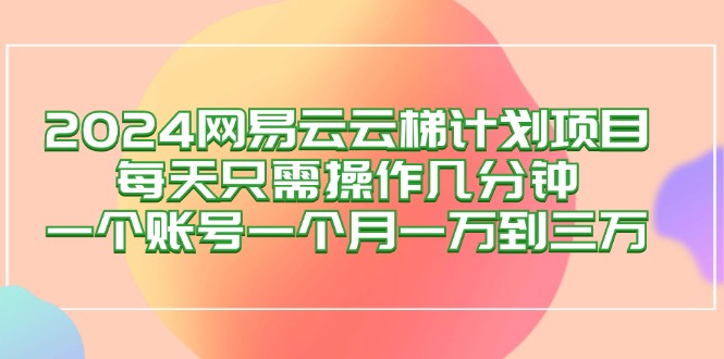 2024网易云梯计划项目，每天只需操作几分钟 一个账号一个月一万到三万-副业网