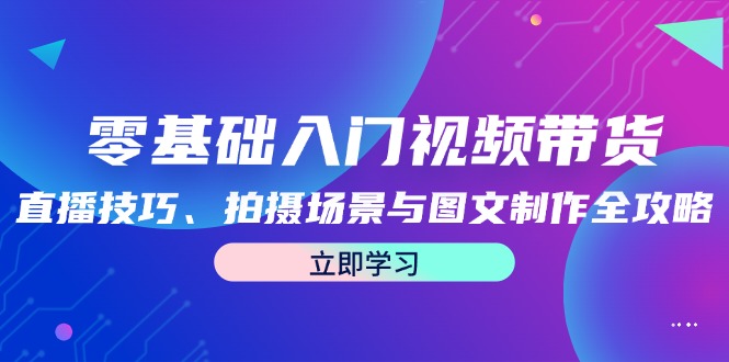 零基础入门视频带货：直播技巧、拍摄场景与图文制作全攻略-副业网