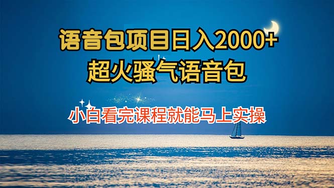 语音包项目 日入2000+ 超火骚气语音包小白看完课程就能马上实操-副业网