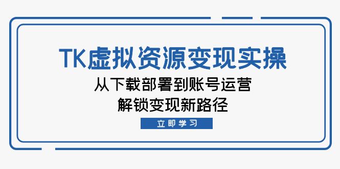 TK虚拟资料变现实操：从下载部署到账号运营，解锁变现新路径-副业网