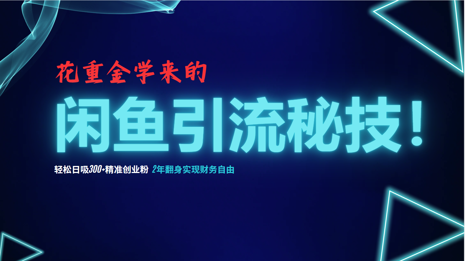 花重金学来的闲鱼引流秘技！轻松日吸300+精准创业粉，每天躺赚5000+，2…-副业网