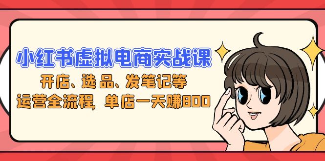 小红书虚拟电商实战课：开店、选品、发笔记等运营全流程，单店一天赚800-副业网