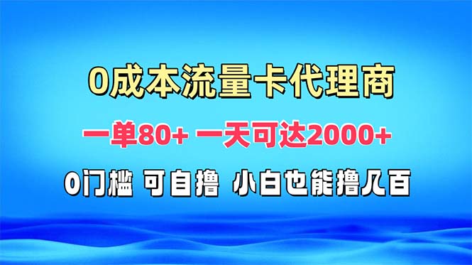 免费流量卡代理一单80+ 一天可达2000+-副业网