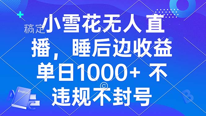 小雪花无人直播 睡后收益单日1000+ 零粉丝新号开播 不违规 看完就会-副业网