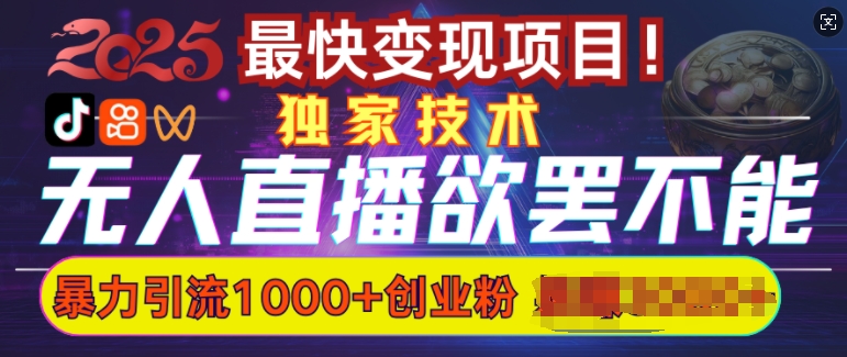 欲罢不能的无人直播引流，超暴力日引流1000+高质量精准创业粉-副业网
