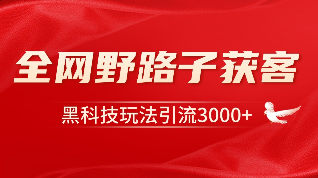 电商引流获客野路子全平台暴力截流获客日引500+-副业网