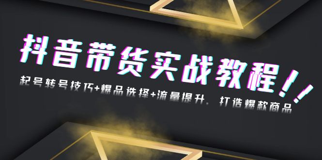抖音带货实战教程：起号转号技巧+爆品选择+流量提升，打造爆款商品-副业网