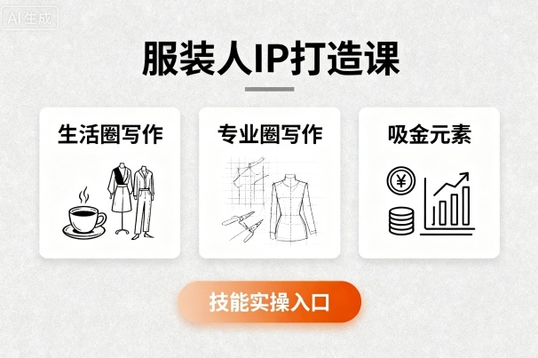 服装人IP打造课，文案创富+生活圈写作+专业圈写作+服装人专属+吸金元素+技能实操-副业网