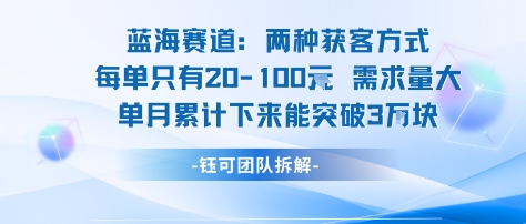 蓝海赛道：需求量大 单月累计下来能突破3W-副业网