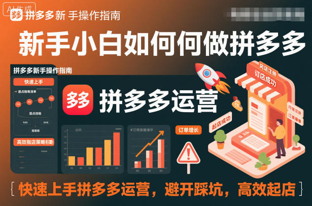 新手小白如何做拼多多，快速上手拼多多运营，避开踩坑，高效起店-副业网