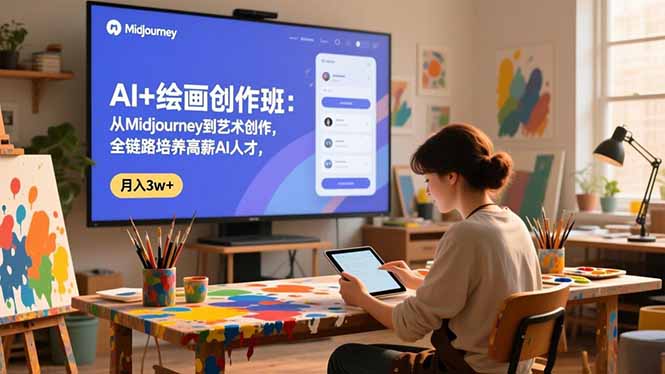 AI+绘画创作班：从Midjourney到艺术创作，全链路培养高薪AI人才，月入3w+-副业网
