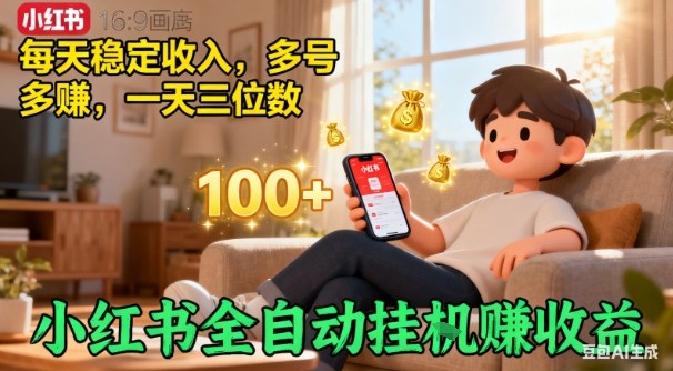 小红书自动挂G賺收益，每天稳定收入，多号多賺，一天三位数【揭秘】-副业网