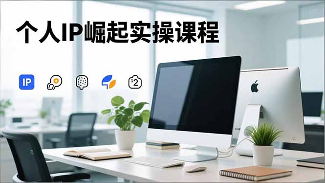 个人IP崛起实操课程，IP思维塑造+赛道精准调研+账号高变现搭建+内容创作-副业网