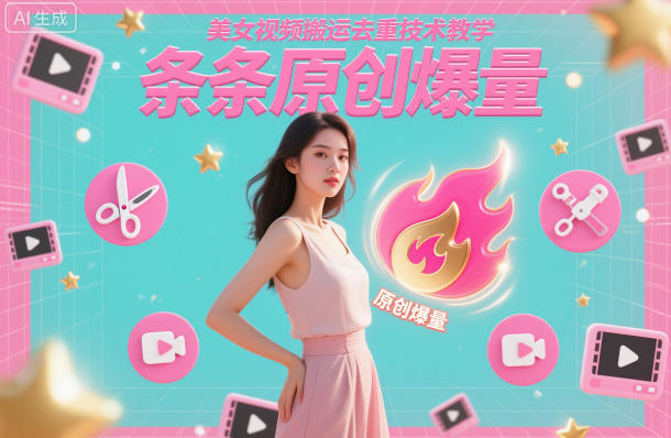 美女视频搬运去重技术教学，条条原创爆量-副业网