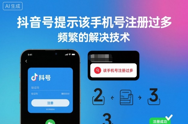 抖音号提示该手机号注册过多，频繁的解决技术-副业网