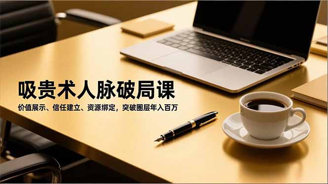 吸贵术人脉破局课，价值展示、信任建立、资源绑定，突破圈层年入百万-副业网