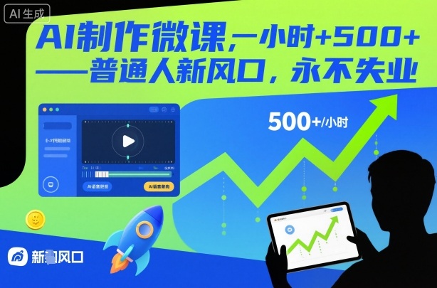 AI制作微课，一小时5张+，普通人新风口，永不失业-副业网