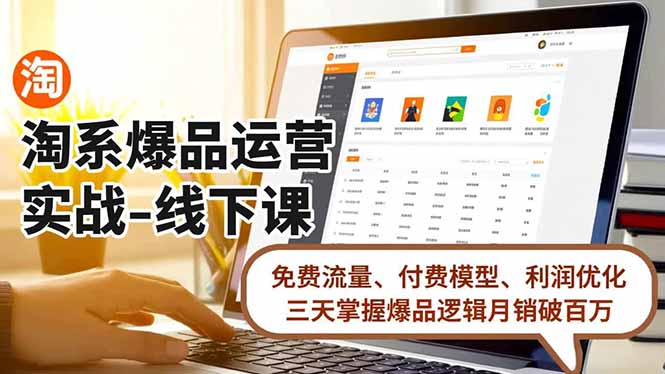 淘系爆品运营实战-线下课，免费流量、付费模型、利润优化，三天掌握爆品逻辑月销破百万-副业网