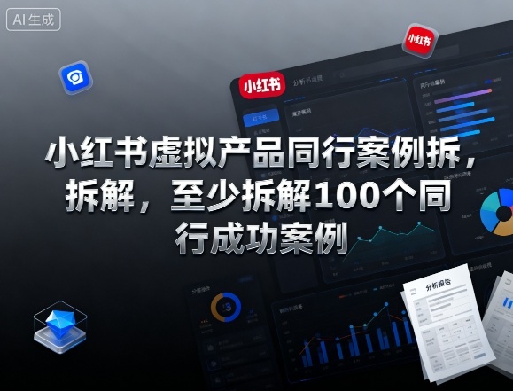 小红书虚拟产品同行案例拆解，至少拆解100个同行成功案例(完结)-副业网