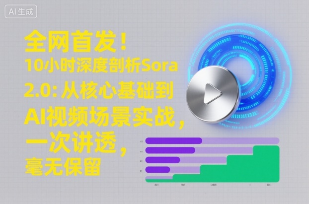 全网首发！10小时深度剖析Sora 2.0：从核心基础到AI视频场景实战，一次讲透，毫无保留-副业网