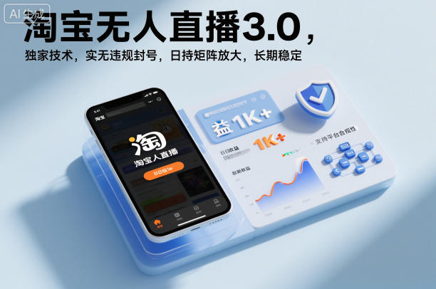 淘宝无人直播3.0，独家技术，实无违规封号，日收益1k+，支持矩阵放大，长期稳定【揭秘】-副业网