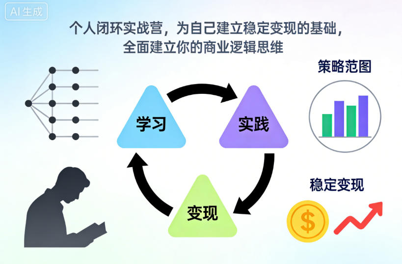 个人闭环实战营，为自己建立稳定变现的基础，全面建立你的商业逻辑思维-副业网