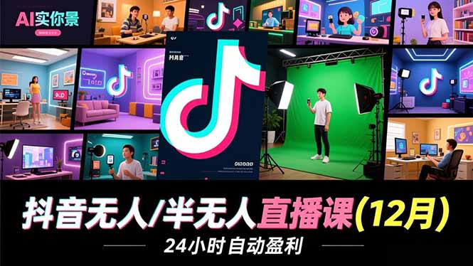 抖音无人/半无人直播课(12月-副业网