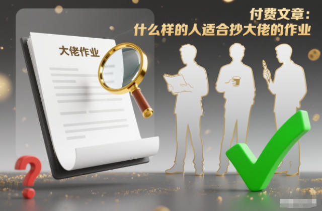 付费文章：什么样的人适合抄大佬的作业？-副业网