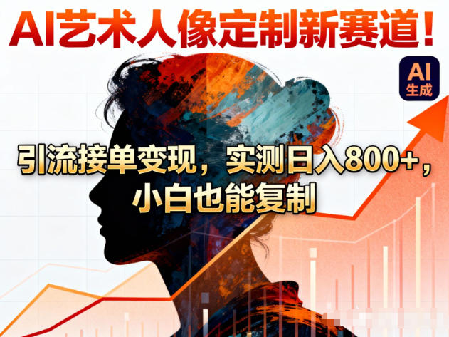 AI艺术人像定制新赛道！引流接单变现，实测日入8张+，小白也能复制-副业网