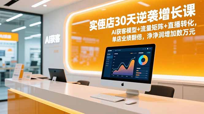 实体店30天逆袭增长课，AI获客模型+流量矩阵+直播转化，单店业绩翻倍，净利润增加数万元-副业网
