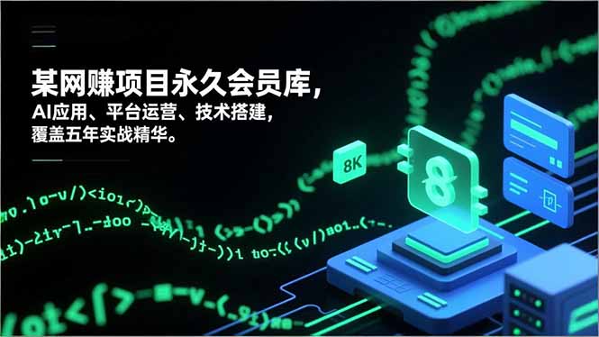 网赚项目永久会员库，AI应用、平台运营、技术搭建，覆盖五年实战精华-副业网