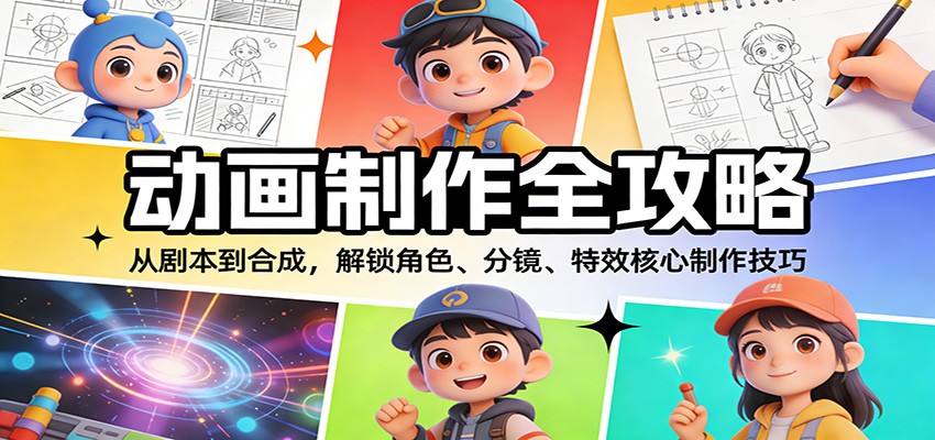 动画制作全攻略：从剧本到合成，解锁角色、分镜、特效核心制作技巧-副业网