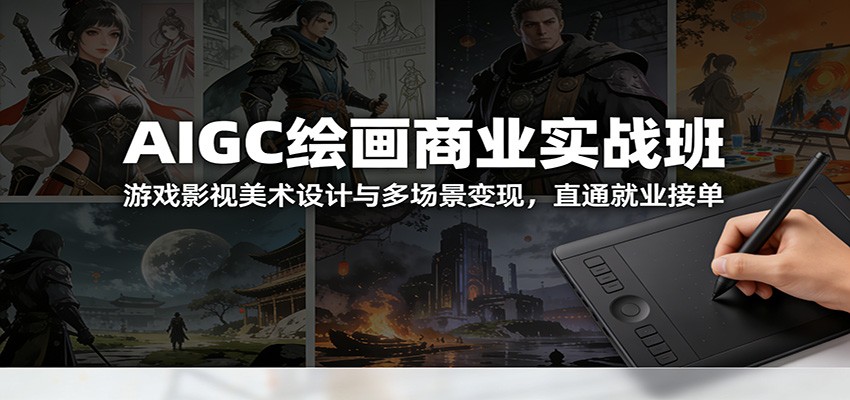 AIGC绘画商业实战班：游戏影视美术设计与多场景变现，直通就业接单-副业网