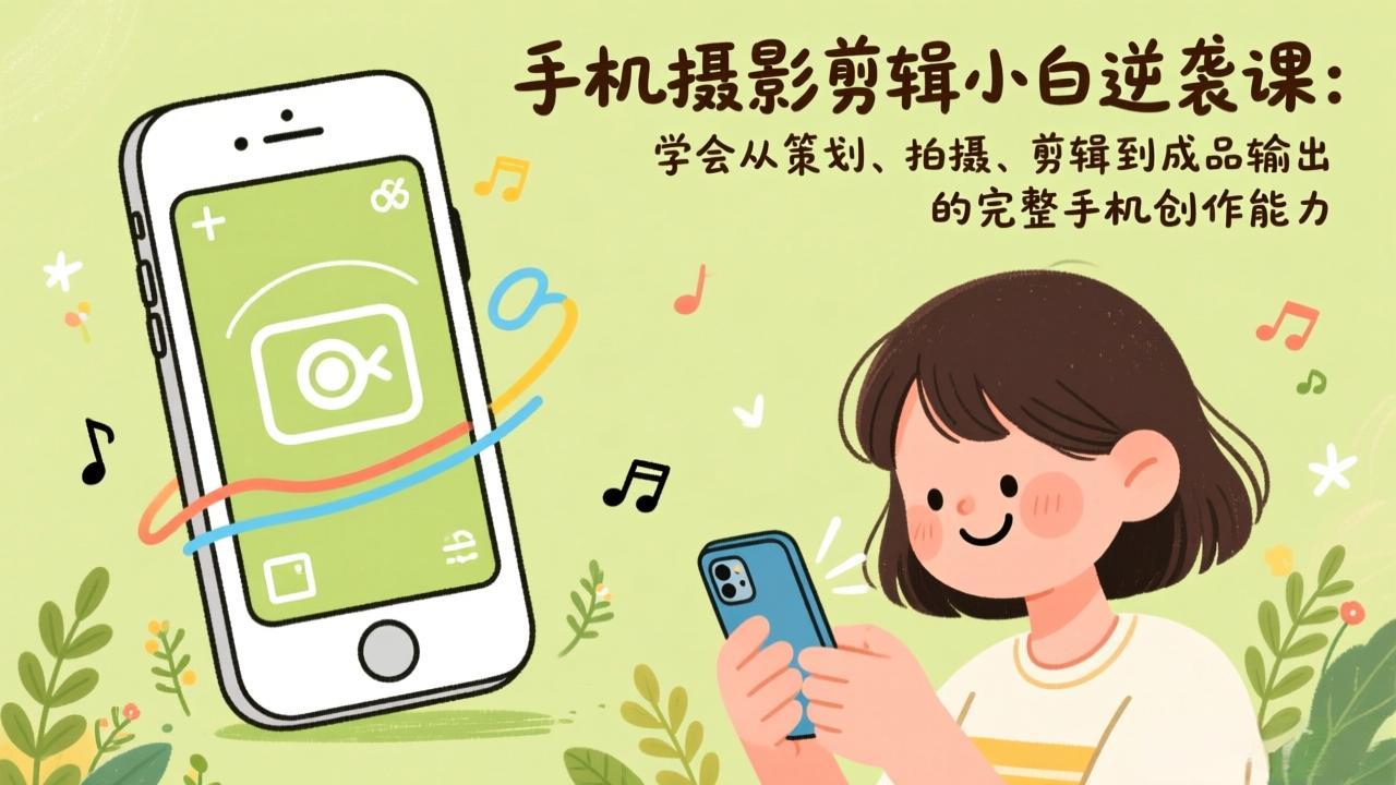 手机摄影剪辑小白逆袭课：学会从策划、拍摄、剪辑到成品输出的完整手机创作能力-副业网