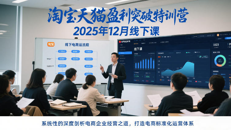 淘宝天猫盈利突破特训营25年12月线下课，系统性的深度剖析电商企业经营之道，打造电商标准化运营体系-副业网