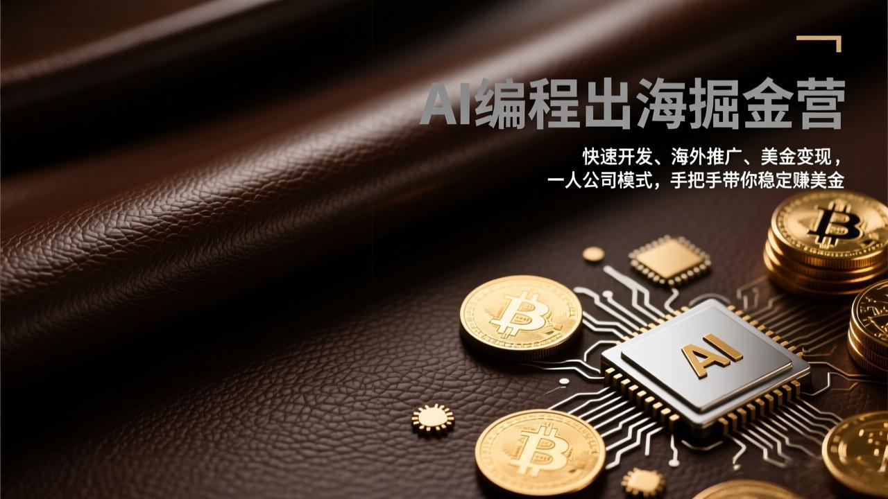 AI编程出海掘金营：快速开发、海外推广、美金变现，一人公司模式，手把手带你稳定赚美金-副业网