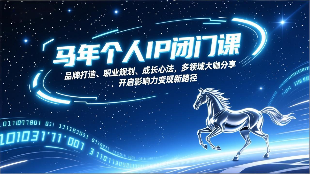 马年个人IP闭门课，品牌打造、职业规划、成长心法，多领域大咖分享，开启影响力变现新路径-副业网