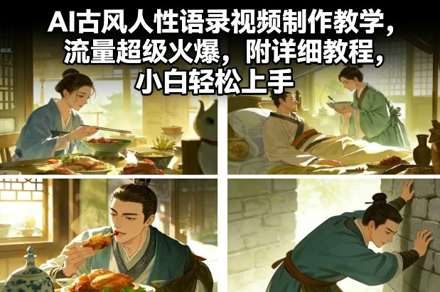 AI古风人性语录视频制作教学，流量超级火爆，附详细教程，小白轻松上手-副业网