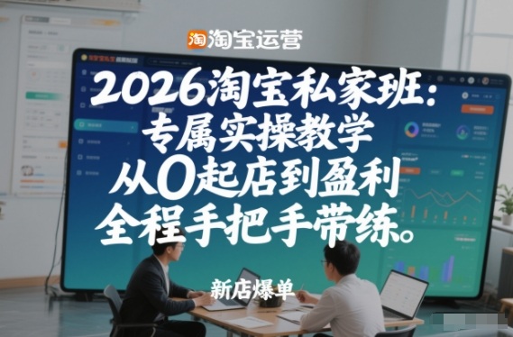 2026淘宝私家班：专属实操教学，从0起店到盈利，全程手把手带练(更新26年2月)-副业网