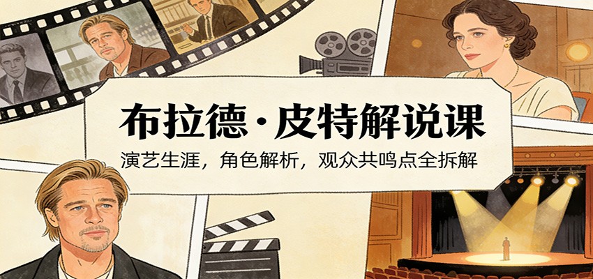 演员说-布拉德.皮特解说课：演艺生涯，角色解析，观众共鸣点全拆解-副业网