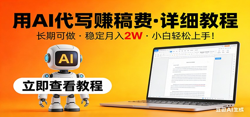 用AI代写赚稿费，详细教程，长期可做，稳定月入2W，小白轻松上手！-副业网