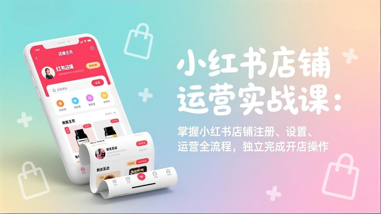 小红书店铺运营实战课：掌握小红书店铺注册、设置、运营全流程，独立完成开店操作-副业网